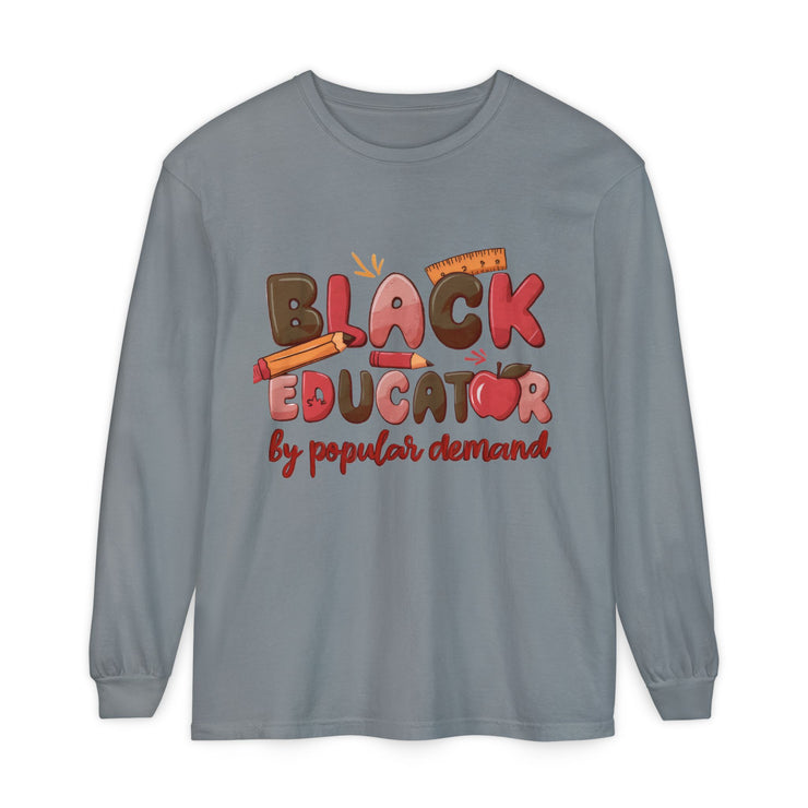 Black Educator Long Sleeve T-Shirt for Inclusive Learning