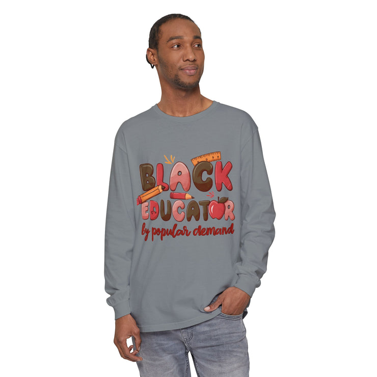 Black Educator Long Sleeve T-Shirt for Inclusive Learning
