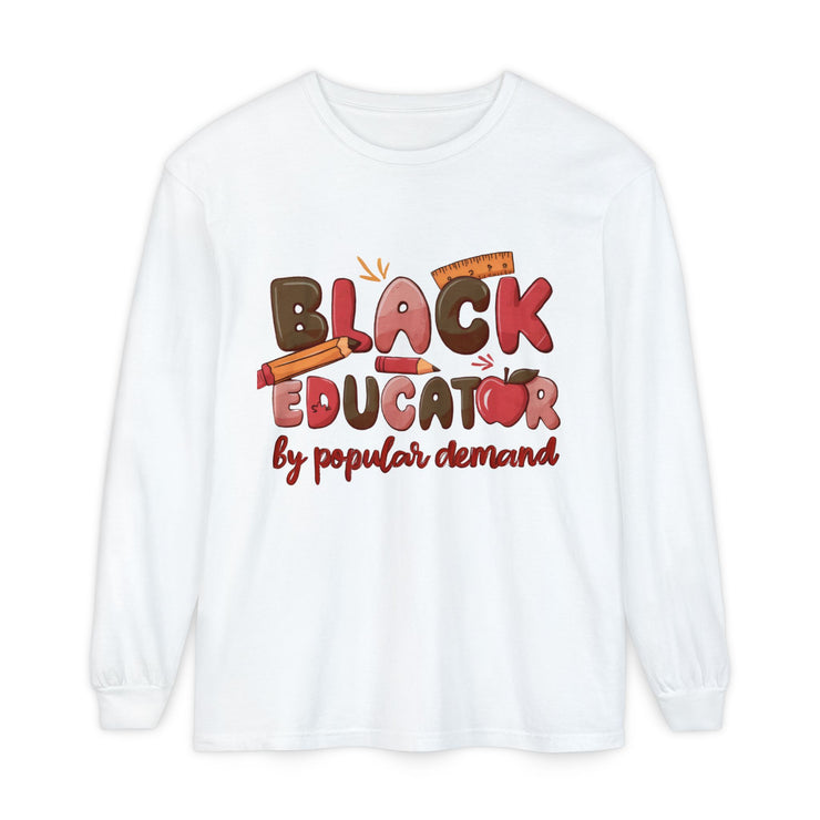 Black Educator Long Sleeve T-Shirt for Inclusive Learning