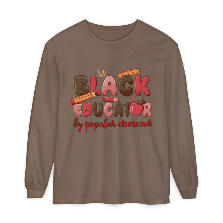 Black Educator Long Sleeve T-Shirt for Inclusive Learning