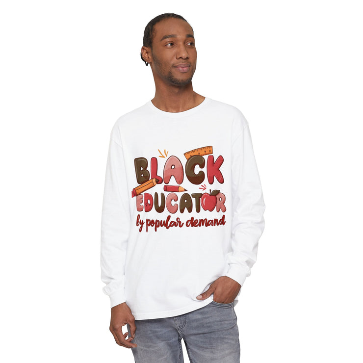 Black Educator Long Sleeve T-Shirt for Inclusive Learning