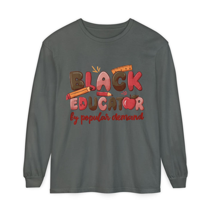 Black Educator Long Sleeve T-Shirt for Inclusive Learning