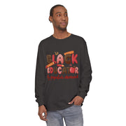 Black Educator Long Sleeve T-Shirt for Inclusive Learning