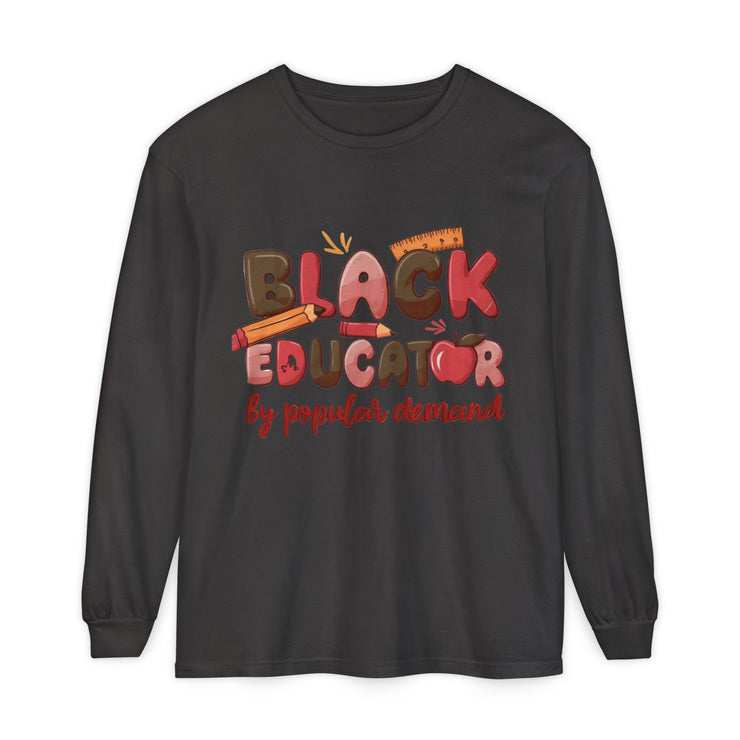 Black Educator Long Sleeve T-Shirt for Inclusive Learning